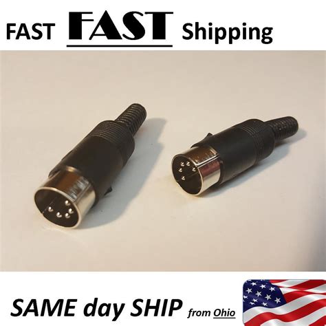 Din Male Plug Cable Connector 5 Pin With Plastic Handle Adapter Ebay