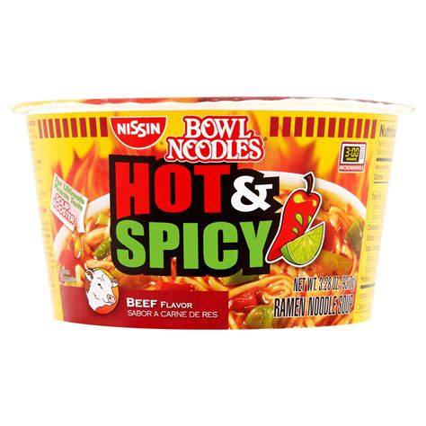 Nissin Bowl Noodles Hot And Spicy Beef Flavor Ramen Noodle Soup 328 Oz