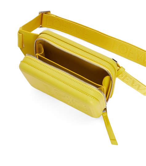 Mens Loewe Yellow Leather Molded Sling Cross Body Bag Harrods Uk