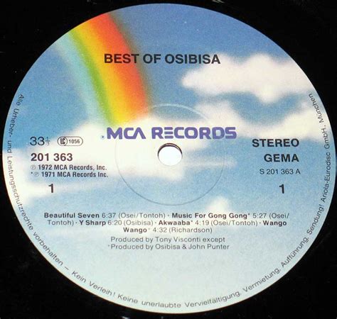 OSIBISA Best of Osibisa Album Cover Gallery & 12" Vinyl LP Discography ...