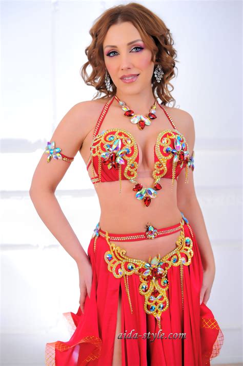 Red Belly Dancing Costume Aida Style