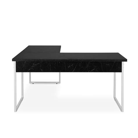 Mesa De Escrit Rio Office Industrial De Canto X Cm Preto