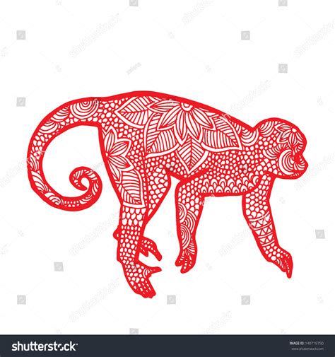 Monkey Illustration Chinese Zodiac Stock Vector (Royalty Free ...