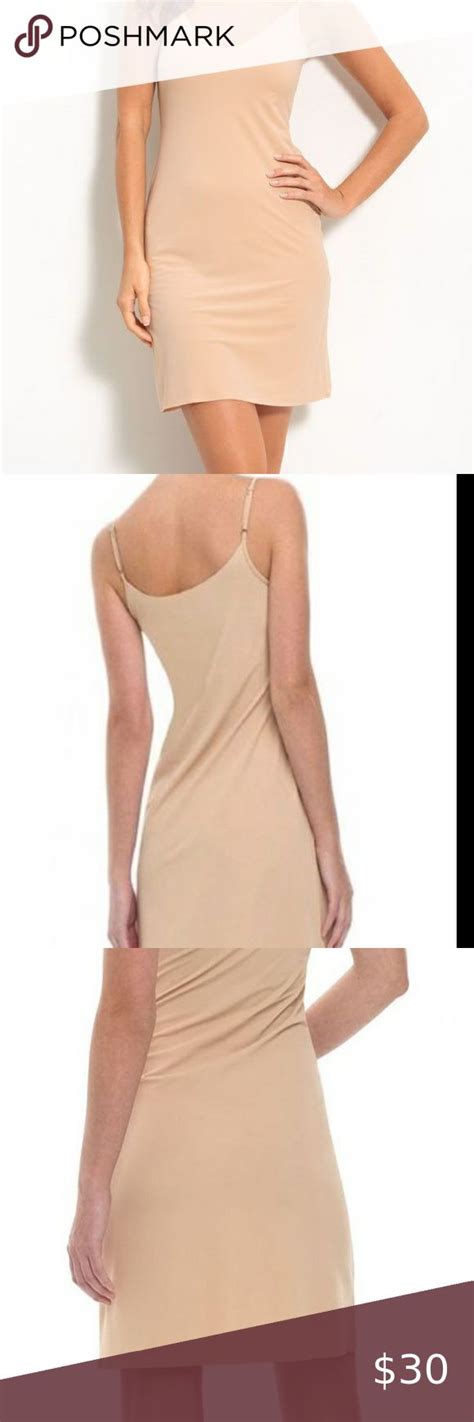 COMMANDO MID THIGH CAMI FULL SLIP IN NUDE M L EUC Detailed Black