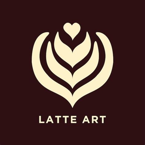 Arte latte de café con corazón de tulipán Vector Premium