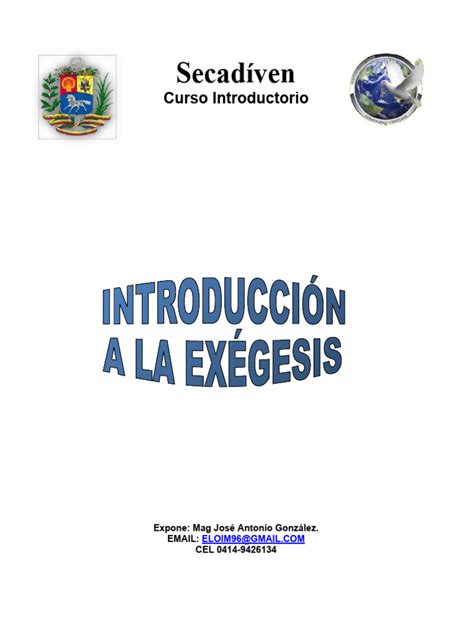 Int A La Exegesis Pdf Biblia Palabra