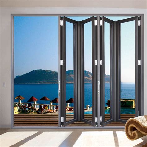 Thermal Break Aluminium Bi Fold Door Hurricane Resistant Tempered Low E