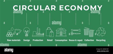 Infografía De La Línea Circular Económica Modelo De Negocio Sostenible