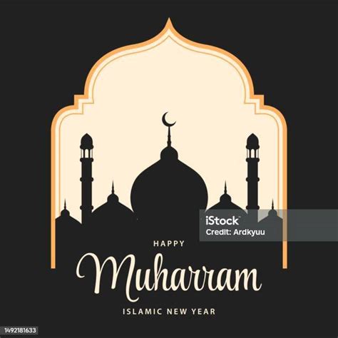 Happy Muharram Islamic New Year Background Hijri New Year Greeting Card Design With Mosque