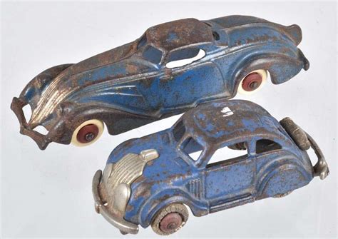 2 1930s Hubley Cast Iron Autos