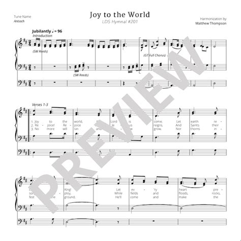 201 Joy To The World Hymn Harmonizations Christmas