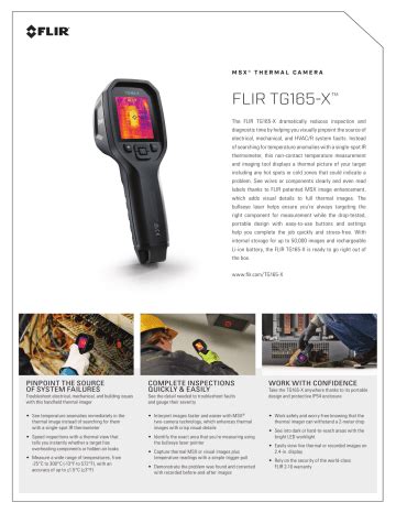 FLIR TG165-X Datasheet | Manualzz