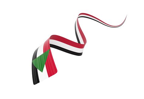 D Flag Of Sudan D Wavy Shiny Sudan Ribbon Flag D Illustration