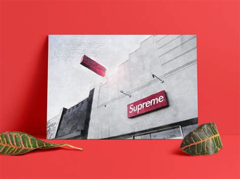 Supreme Store Architecture Hand Drawn Sketch Deko Hypebeast Kaws ...