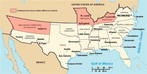 South Secession Map Southern States Secede Civil War Rights