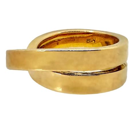 vintage french cartier nouvelle vague high polish  yellow gold ring