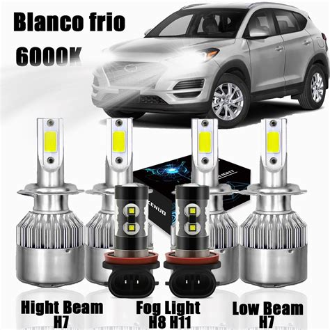 Para Hyundai Tucson 2016 2018 C6 Led Focos Kit H7 H8 Cuotas sin interés