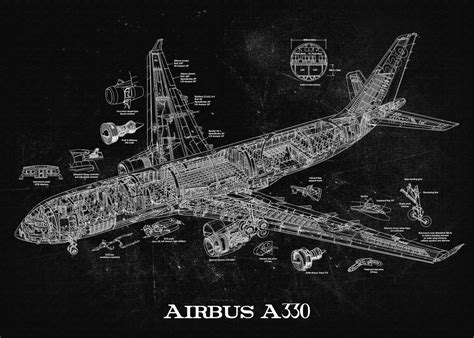 'Airbus A330' Poster, picture, metal print, paint by JAT DESIGNS | Displate