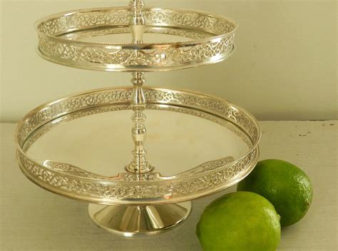 Silver Plated Serving Tray 3 Tier Tray Three Tiered Silver Etsy