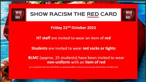 Show Racism The Red Card Haileybury Turnford