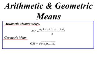 11X1 T10 03 arithmetic & geometric means | PPT