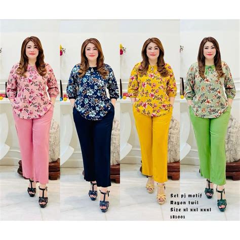 Jual Set Wanita Viral Rayon Twill Premium Stelan Big Size Setelan