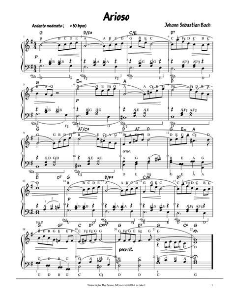 Arioso Sheet Music For Piano Piano Duo