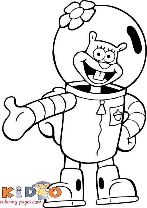 Spongebob Sandy Cheeks Coloring Pages