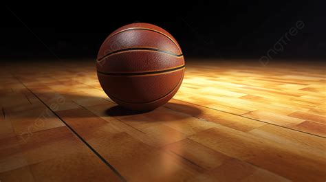 Fondo La Pelota De Baloncesto Est Sentada En Un Piso De Madera Dura