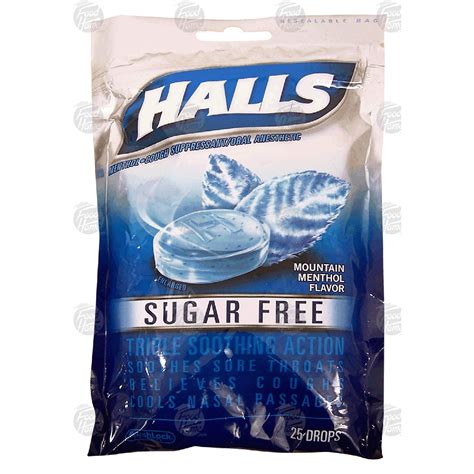 Halls Cough Suppressant mountain menthol sugar free menthol drops 25ct