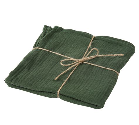 Serviette En Gaze De Coton Vert Anglais Festiloc Receptions