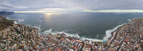 Aerial view of coastline, Cape Town, South Africa - Stock Image - F038 ...