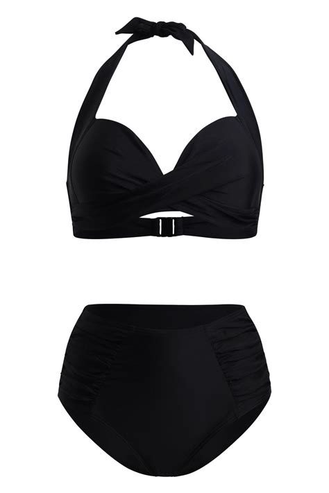 Buy Linzi Black Amalfi Moulded Cup High Waist Bikini Set From The Next