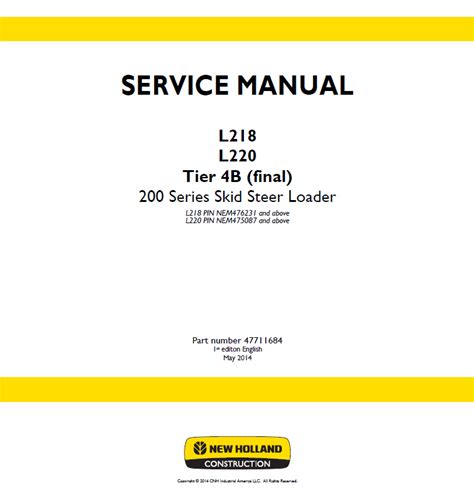 New Holland L225 Operators Manual