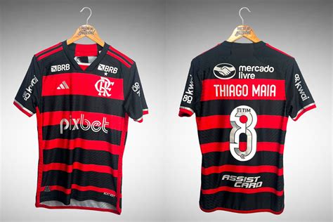 Flamengo 2024 Primeira Camisa Tam P N 8 Thiago Maia Brechó do Futebol