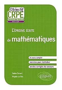 L ÉPREUVE ÉCRITE DE Mathématiques Objectif CRPE Le Cour Buch