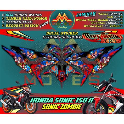 Jual Decal Stiker Sonic R Dekal Fullbody Motor Sonic Stiker