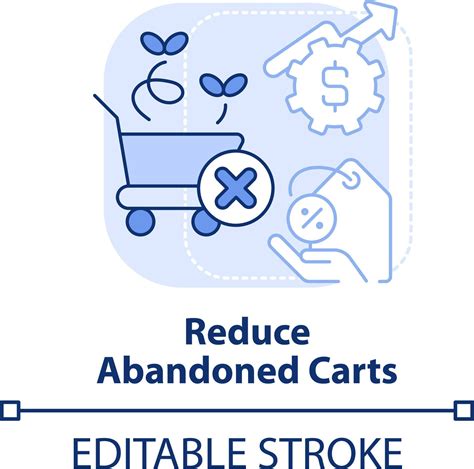 Reduce abandoned carts light blue concept icon. Offer lower price