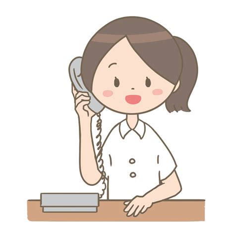 看護師さんが固定電話を使用しているイラスト🎨【フリー素材】｜看護roo カンゴルー