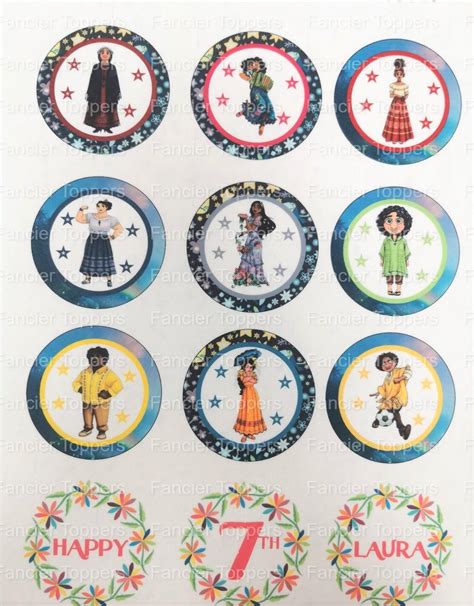 Encanto Themed Personalised Edible Printed Cupcake Toppers Encanto