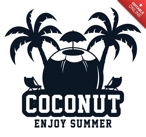 Coconut Summer Logo Design Template Free Design Template