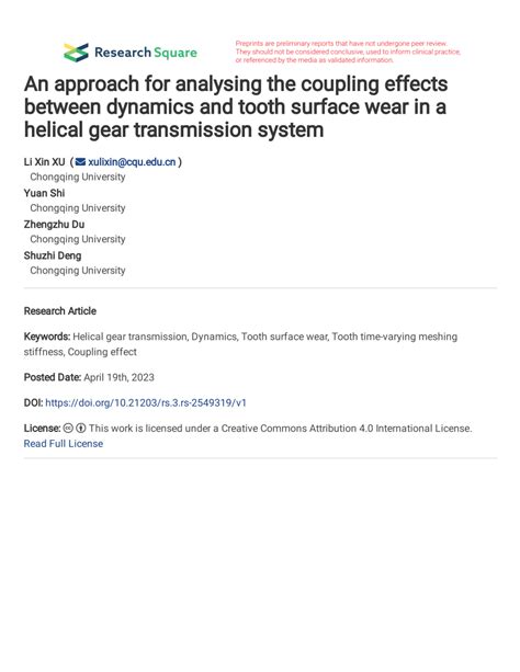 Pdf An Approach For Analysing The Coupling Effects Between Dynamics