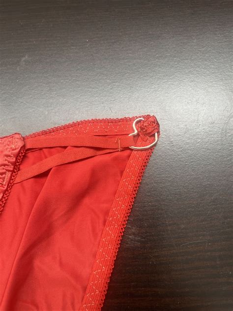 Vintage Satin String Bikini Panties Panty Red Sz Medi Gem