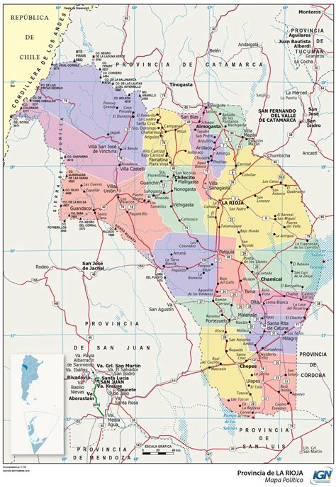 Mapa de La Rioja Provincia Departamentos Turístico Descargar e