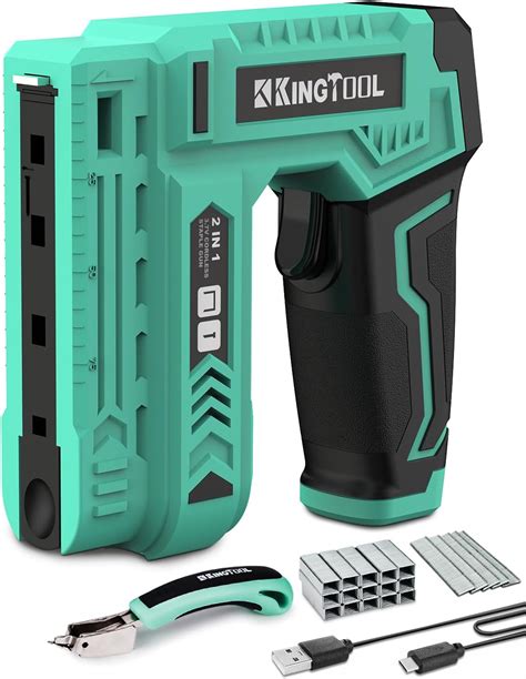 Kingtool Electric Staple Gun 3 7v Cordless 2 In 1 Stapler Nail Gun 2 0ah Battery