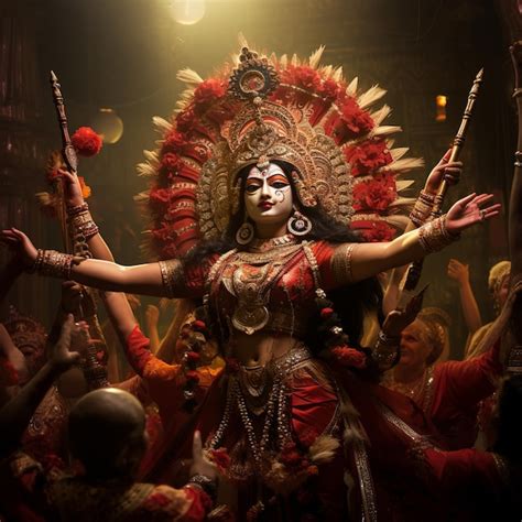 Premium Photo | Illustration of Durga Puja festival in Kolkata