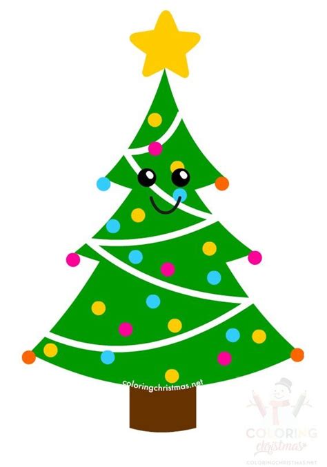 Kawaii Christmas Tree - Coloring Christmas