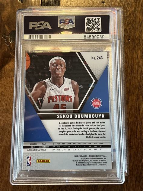 60653393 Sekou Doumbouya 2019 Panini Mosaic Rookie RC 243 PSA 9 MINT