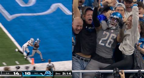 Jahmyr Gibbs Scores Td And Immediately Jumps Into Ford Field Stands To