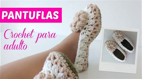 How to Knit Adult Size Crochet Slippers Como tejer pantuflas Patrón